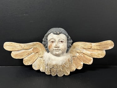 Cherub with Long Wings and Glass Eyes
