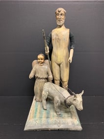 Carved Wood Saint Isidore Statue
