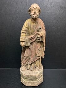 Carved Wood Saint Peter Statue