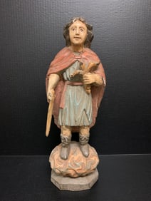 Carved Wood Archangel Statue