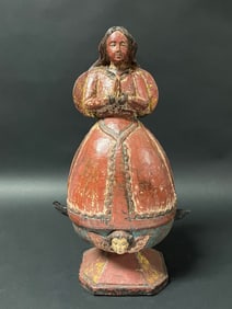 Carved Wood Virgin Mary Statue