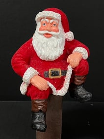 Cast Resin and Cloth Santa Claus Sculpture