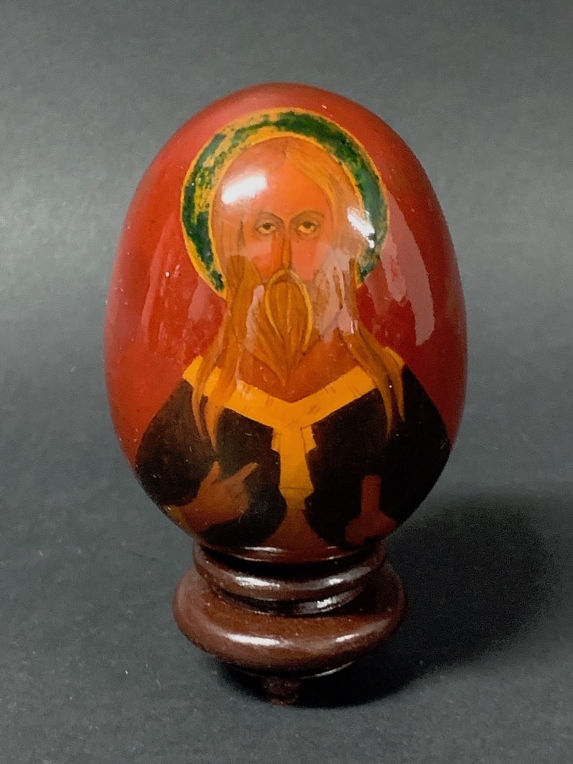 Russian Art Painted Wooden Easter Egg (1 of 5)