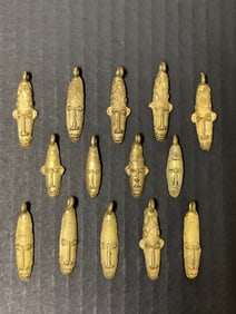 African Ashanti Brass Pendant 14 Pcs.