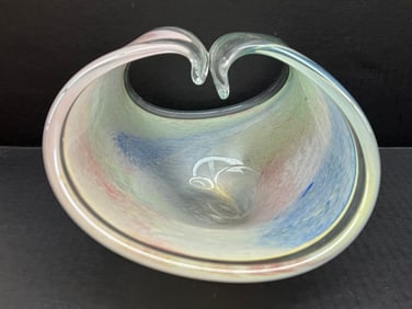 Vintage Art Glass Candy Dish
