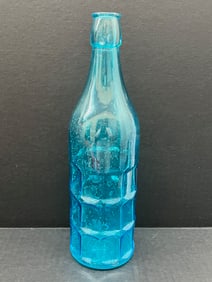 Vintage Art Glass Blue Color Water Bottle