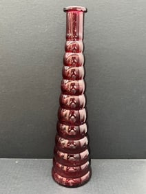 Vintage Art Glass Red Glass Flower Vase