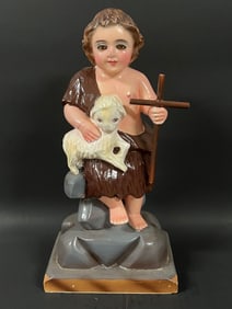 Carved Wood Santo NIno Statue