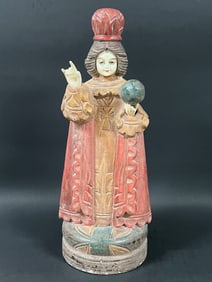 Carved Wood Santo NIno Statue