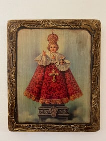 Carved Wood Santo NIno Wall Icon