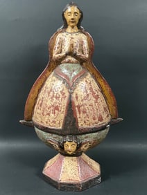 Carved Wood Virgin Mary Statue