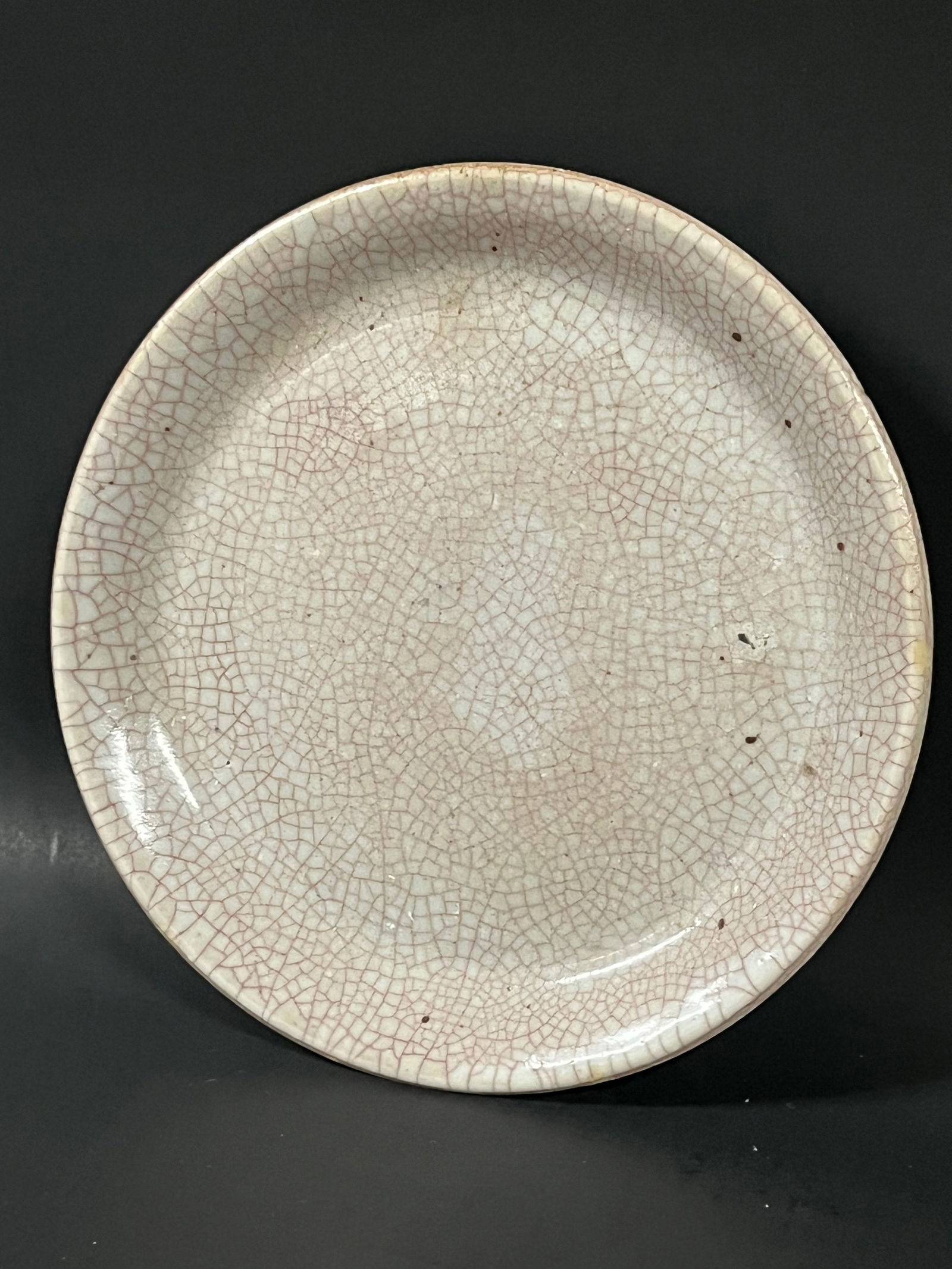 Chinese Art Vintage Porcelain Crackled Plate (1 of 6)