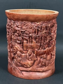 Carved Bamboo Brush Pot