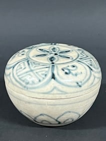 Porcelain Blue and White Pill Box