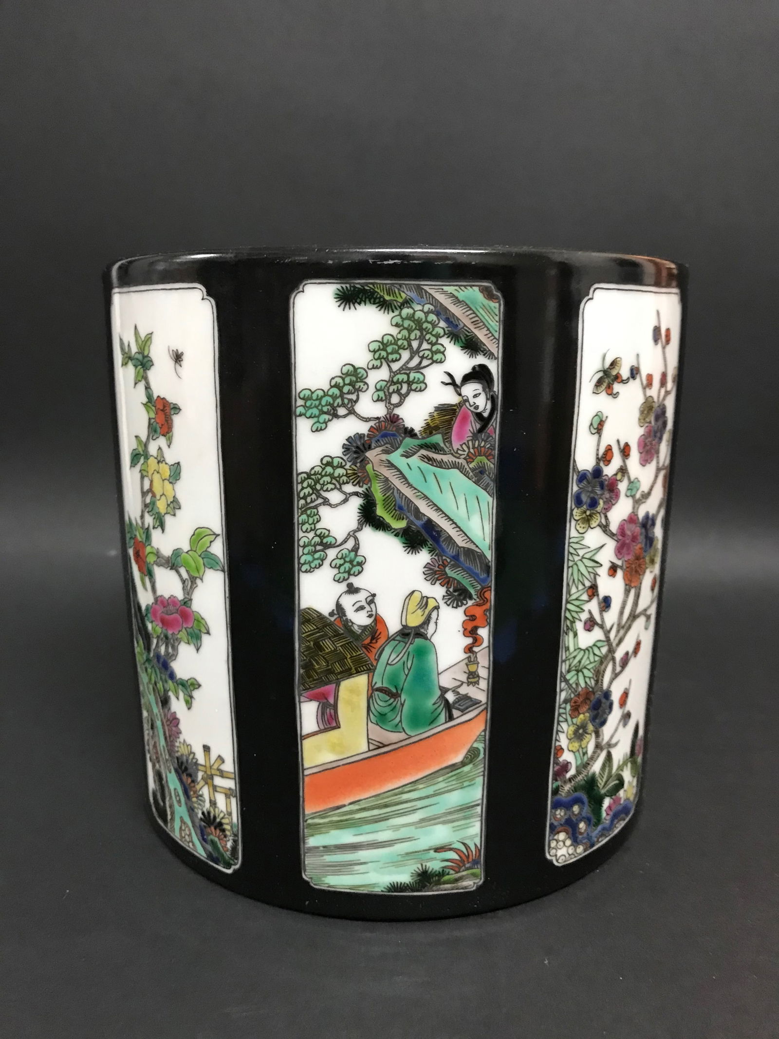 Famille Rose Porcelain Brush Pot (1 of 9)
