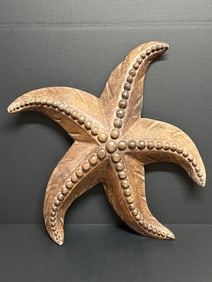 Carved Wood Large Starfish Sculpture