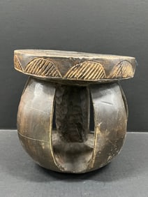 Carved Wood Baga Stool