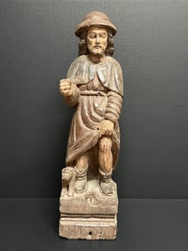 Carved Wood Male Saint Mannequin Statue
