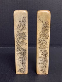 Pair of Soapstone Seal