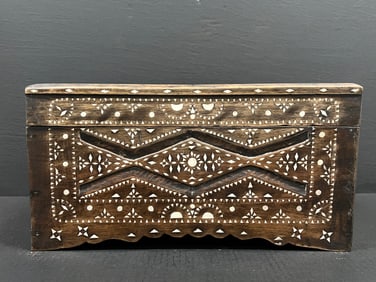 Vintage Islamic Mother of Pearl Inlay Wooden Box