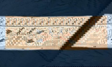 Vintage Hand Stitched Egyptian Quilt Wall Hanging Tapestry