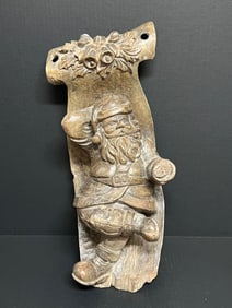 Carved Wood Santa Claus Sculpture