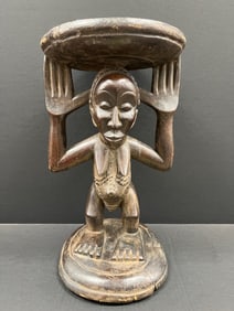 Carved Wood Luba Stool