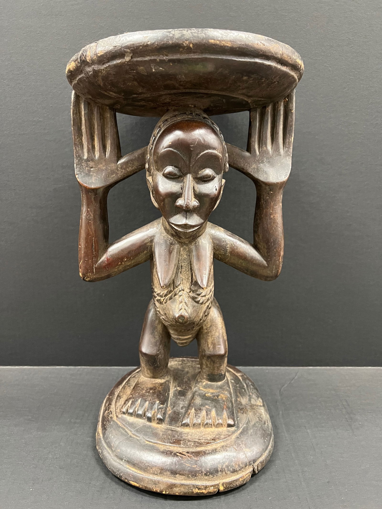 Carved Wood Luba Stool (1 of 10)