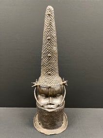 Large Benin Bronze Head Sculpture
