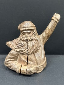Carved Wood Santa Claus Sculpture