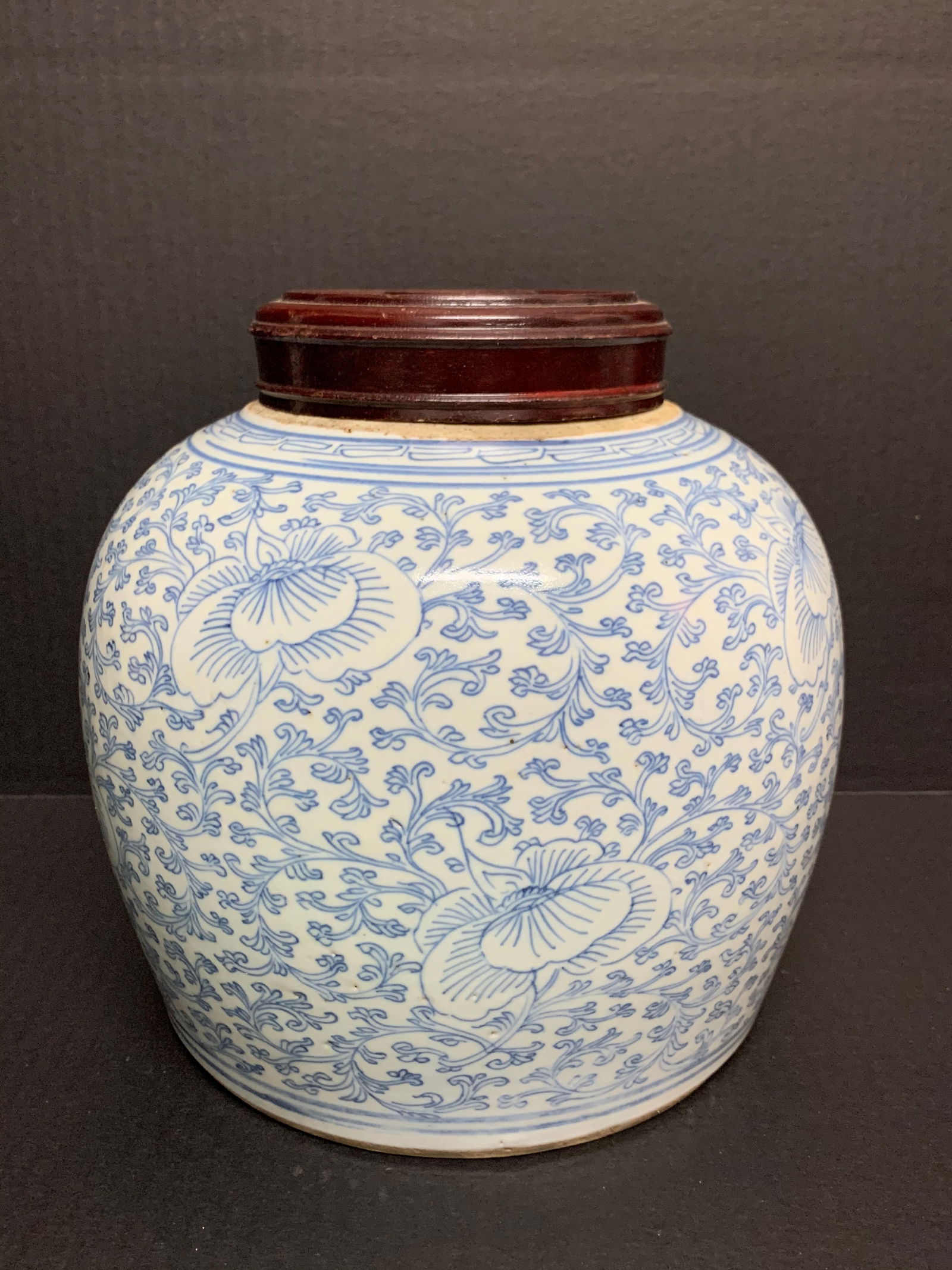 Porcelain Blue and White Vase: Chinese Art Porcelain Blue and White Vase Floral Design. The dimension is 9.5 inches high x 9 inches wide. Please be aware that some of the items are vintage, secondhand, old ages, antiques and may ha