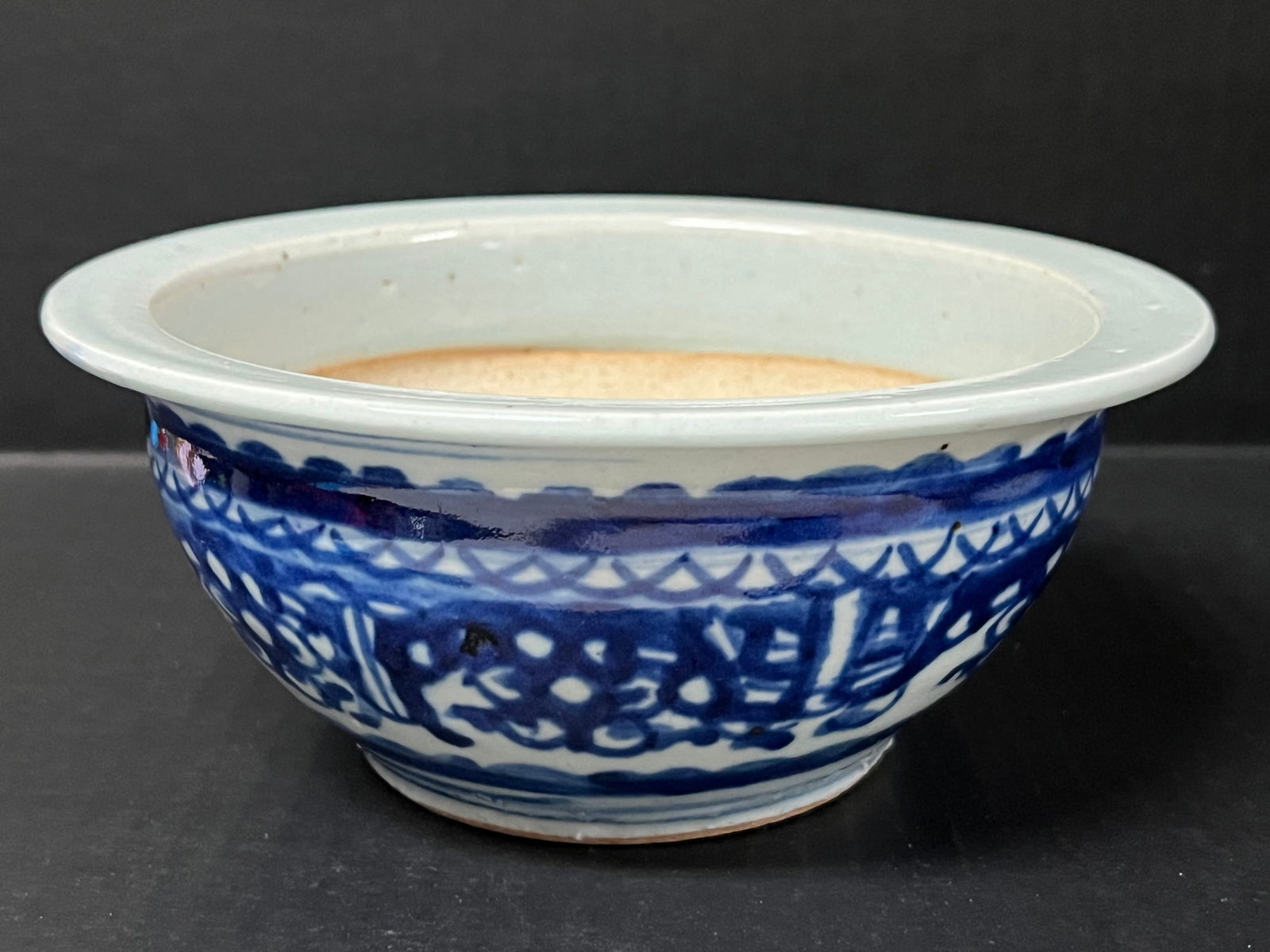 Porcelain Blue and White Incense Burner: Chinese Art Porcelain Blue and White Incense Burner. The dimension is 3 inches high x 7.5 inches wide. Please be aware that some of the items are vintage, secondhand, old ages, antiques and may have