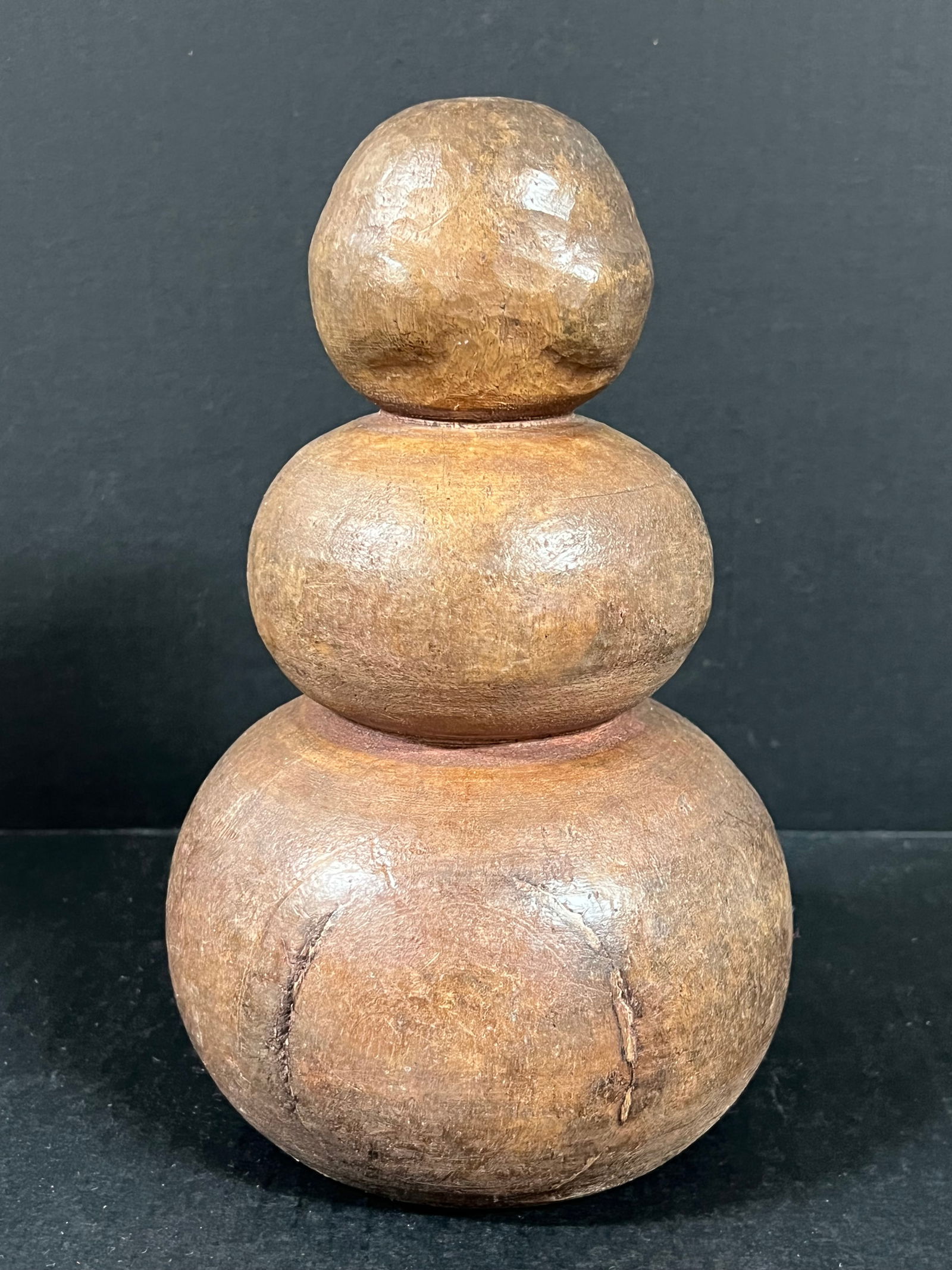 Carved Wood Snowman: Folk Art Carved Wood Papermache Mold of Snowman. The dimension is 9.5 inches high x 6 inches depth x 6 inches wide. Please be aware that some of the items are vintage, secondhand, old ages, antiques