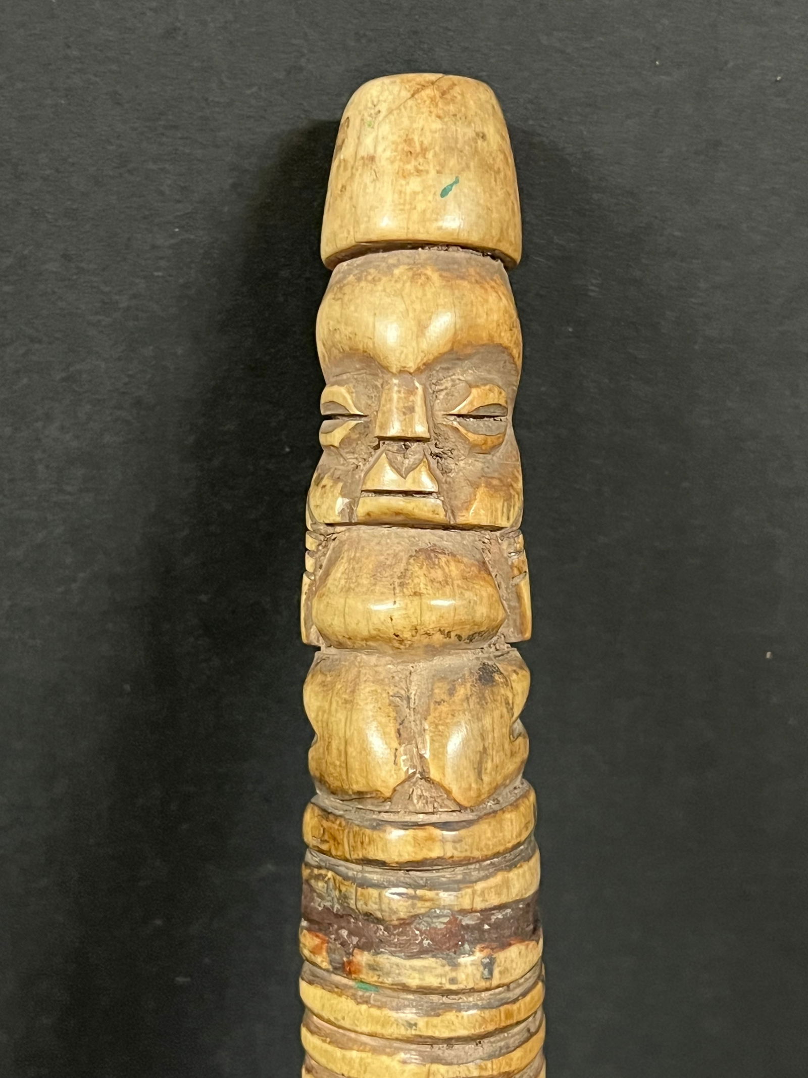 Cameroon Bronze and Bone Figural Pipe - 3