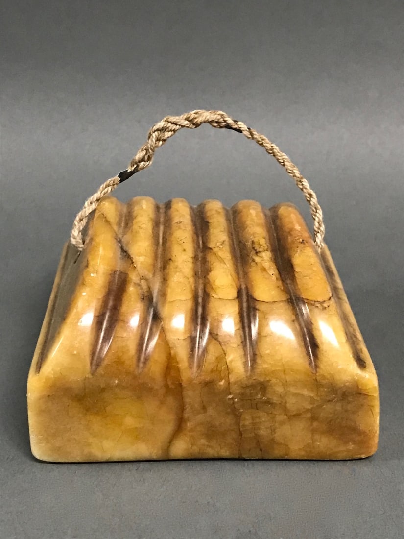 Carved Soapstone Seal: Chinese Art Carved Soapstone Seal. The dimension is 2 inches high x 4.25 inches wide. Please be aware that some of the items are vintage, secondhand, old ages, antiques and may have a defects or sign