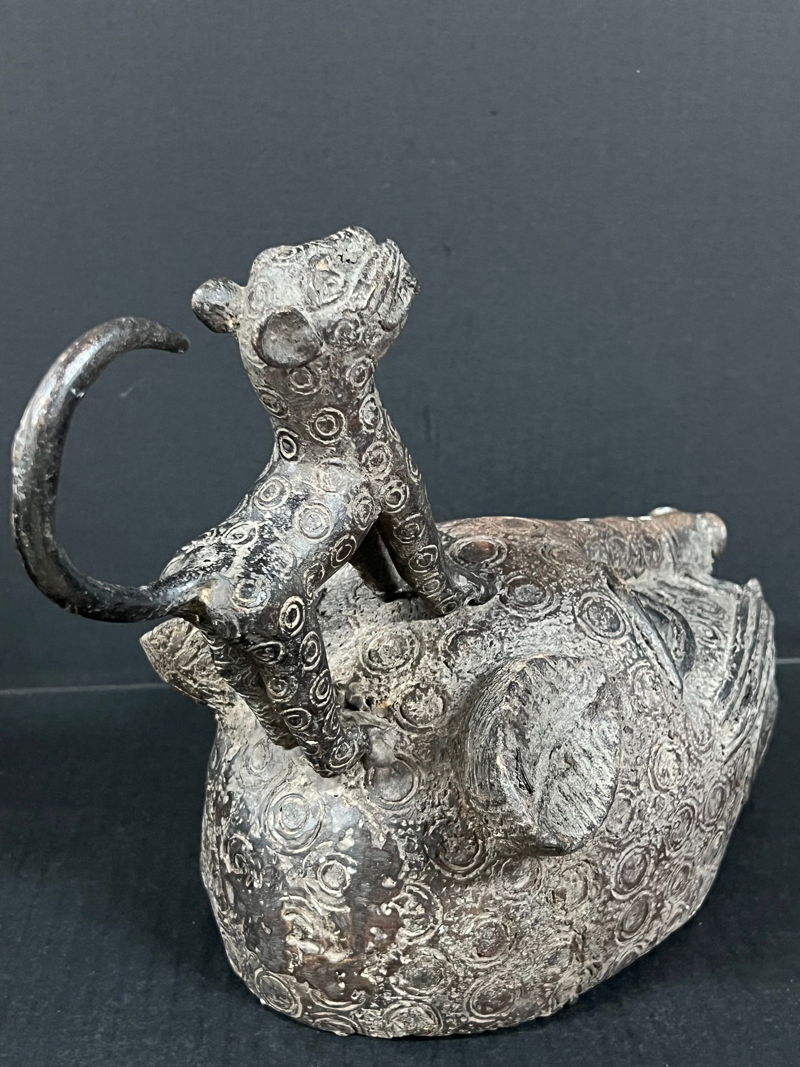 Benin Bronze Leopard Head - 7