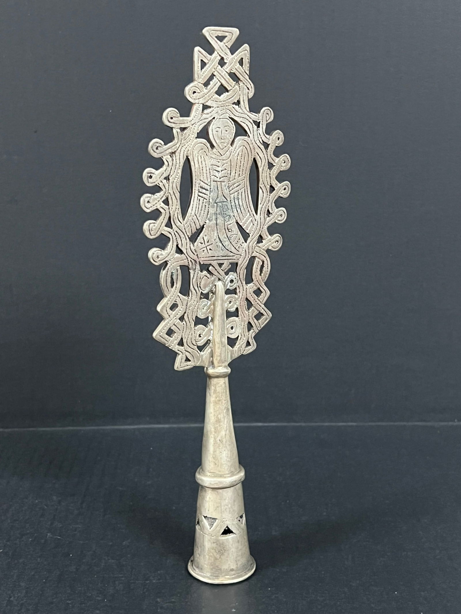 Ethiopian Metal Processional Coptic Cross - 4