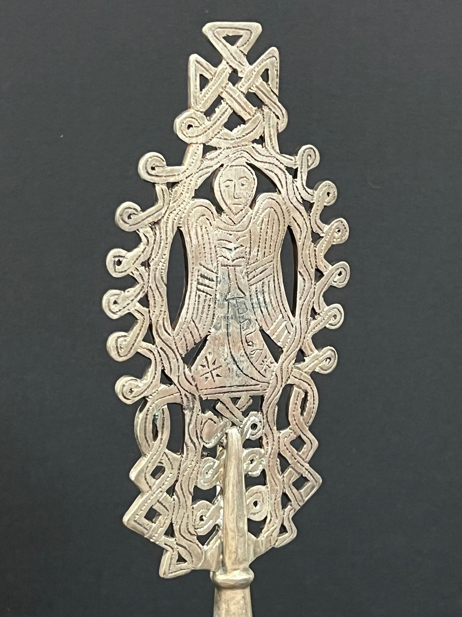 Ethiopian Metal Processional Coptic Cross - 5