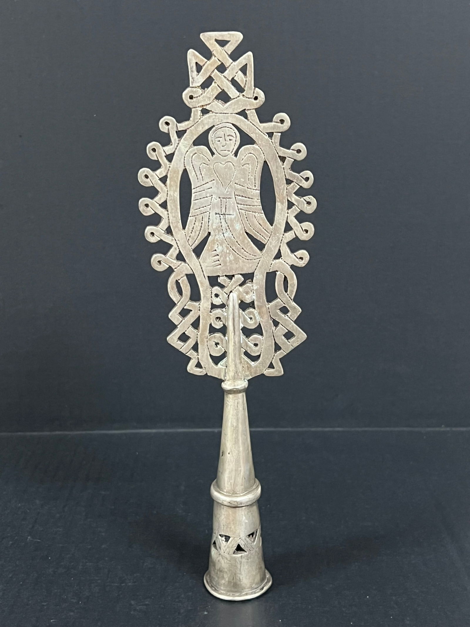 Ethiopian Metal Processional Coptic Cross - 6