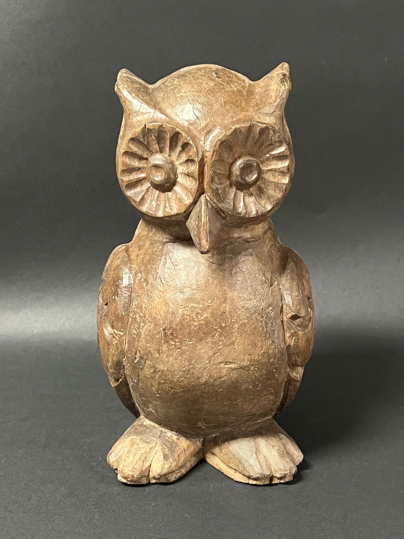 Carved Wood Owl Sculpture (1 of 6)