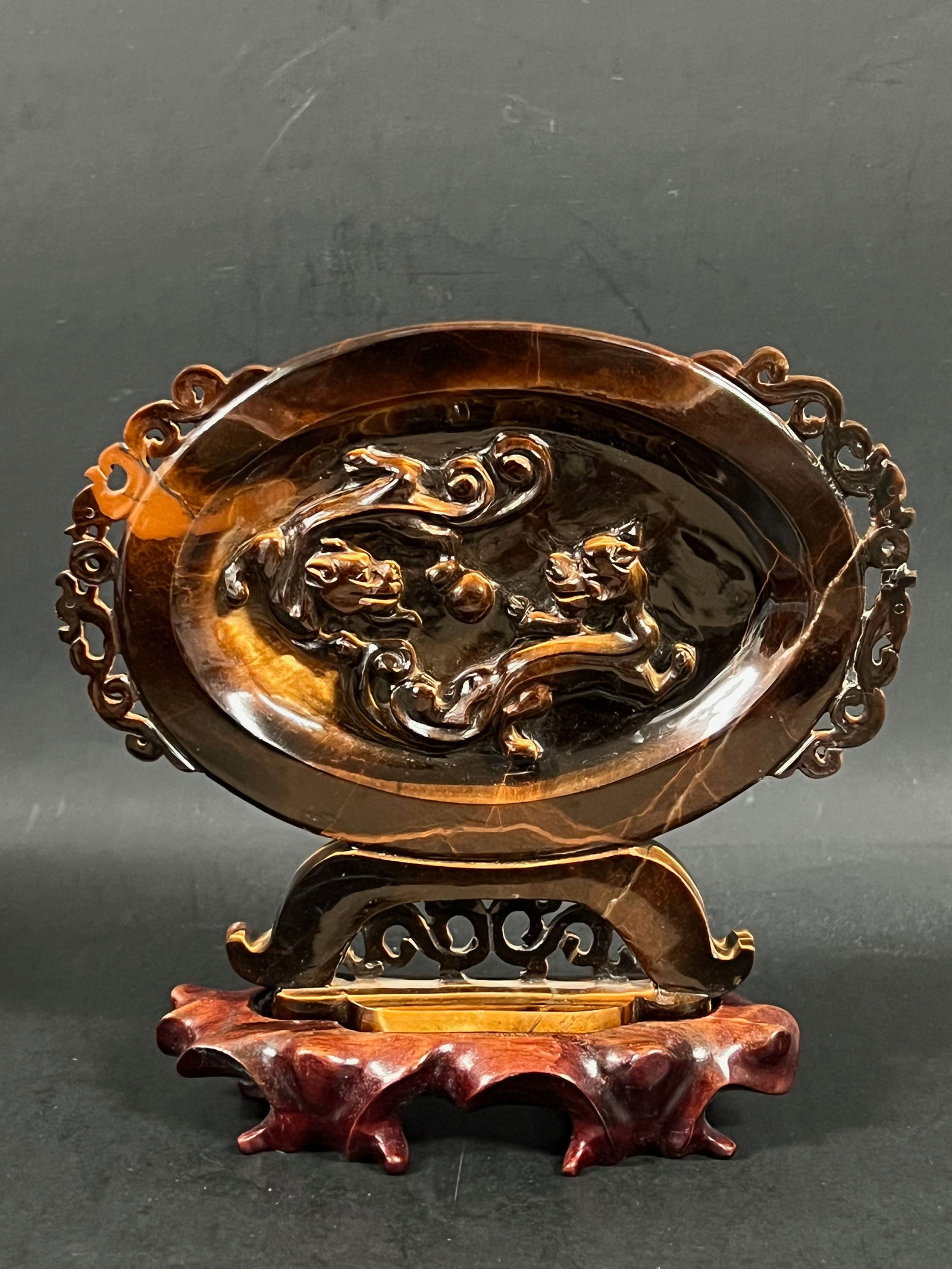 Carved Tiger Eye Stone Sculpture (1 of 7)