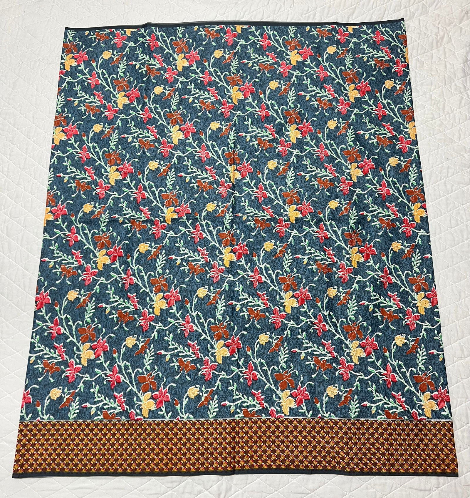 Southeast Asia 100% Cotton Sarong, Malong, Tapis Wrap around Skirt Floral Design: African Tribal Art Southeast Asia 100% Cotton Sarong, Malong, Tapis Wrap around Skirt. The dimension is 46 inches high x 36 inches wide. Please be aware that some of the items are vintage,