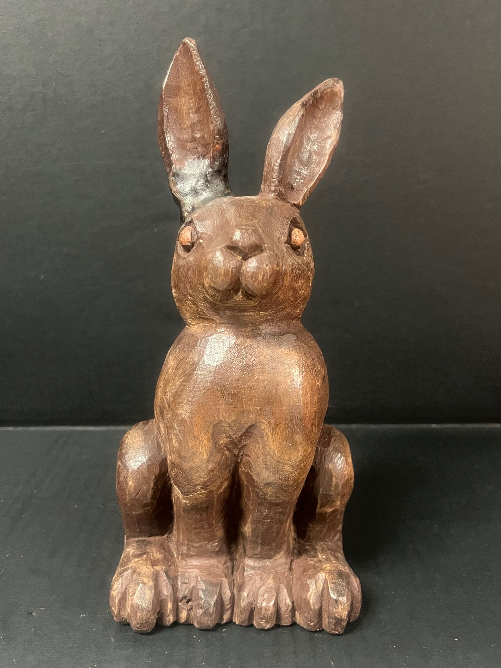 Carved Wood Rabbit Sculpture (1 of 9)