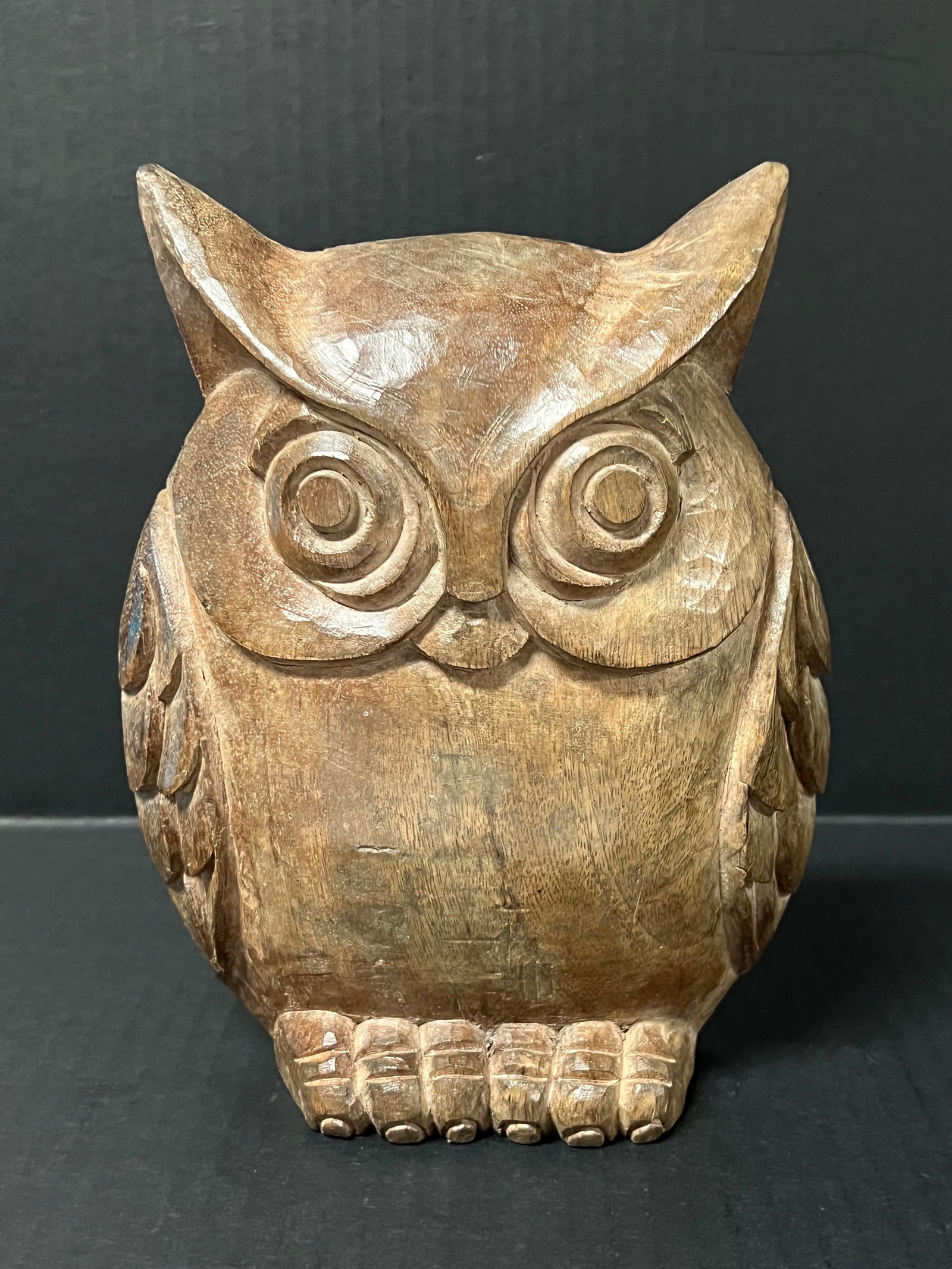 Carved Wood Owl Sculpture (1 of 7)