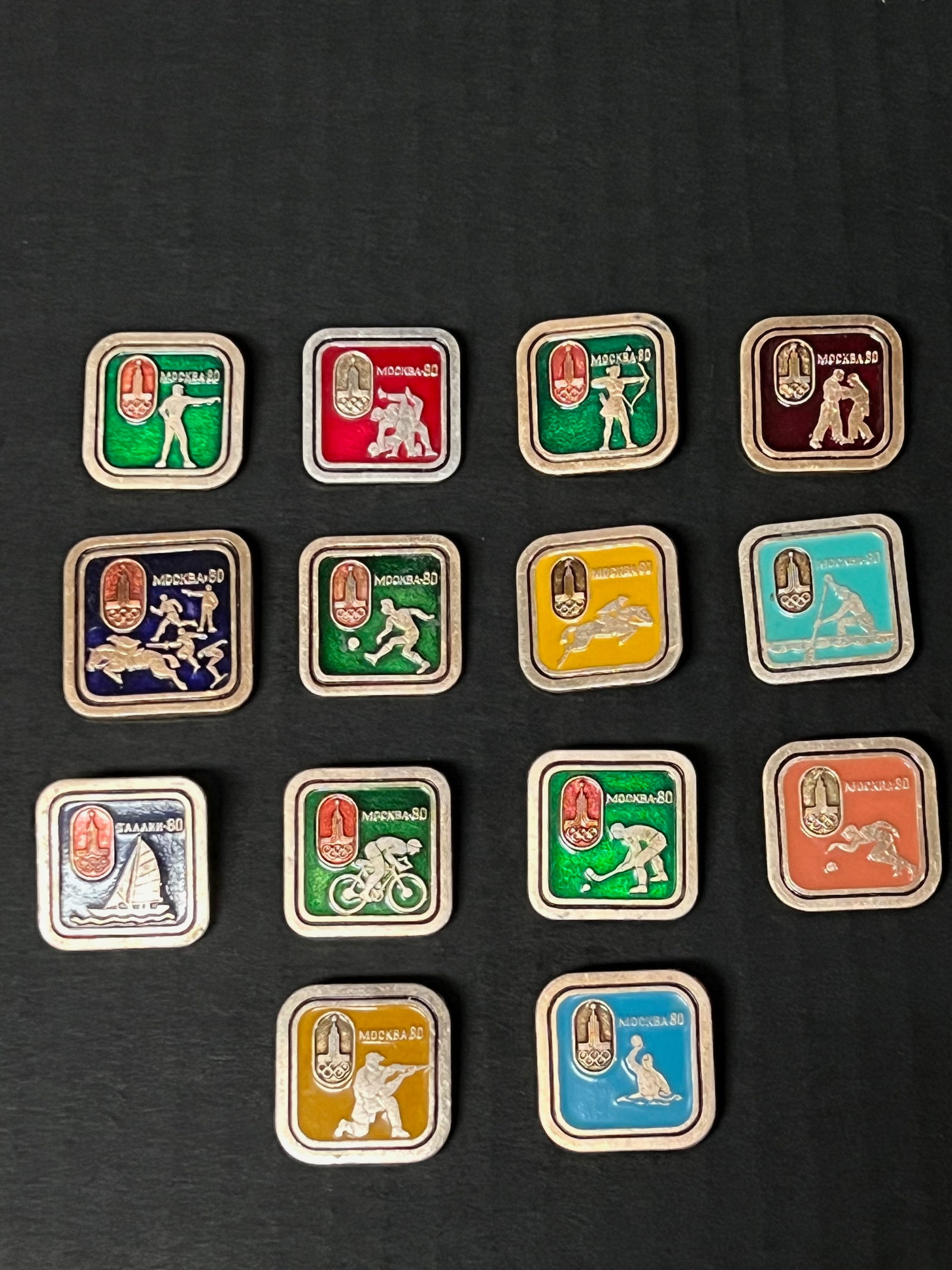 Vintage Assorted Metal and Enamel Sport Pins 9 Pcs. (1 of 5)