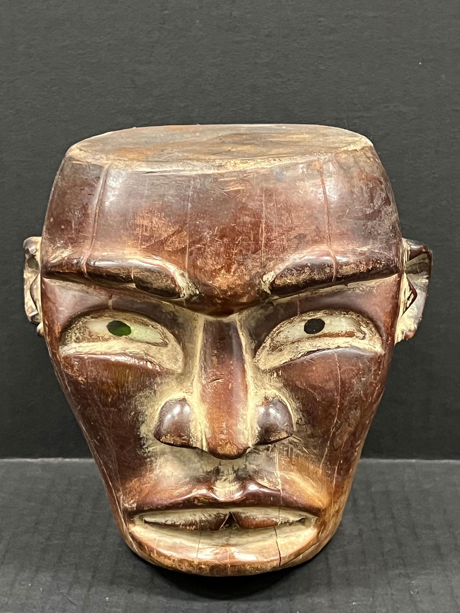 Guru Head Sculpture: African Tribal Art Guru Head Sculpture. The dimension is 7 inches high x 7.5 inches wide. Please be aware that some of the items are vintage, secondhand, old ages, antiques and may have a defects or s