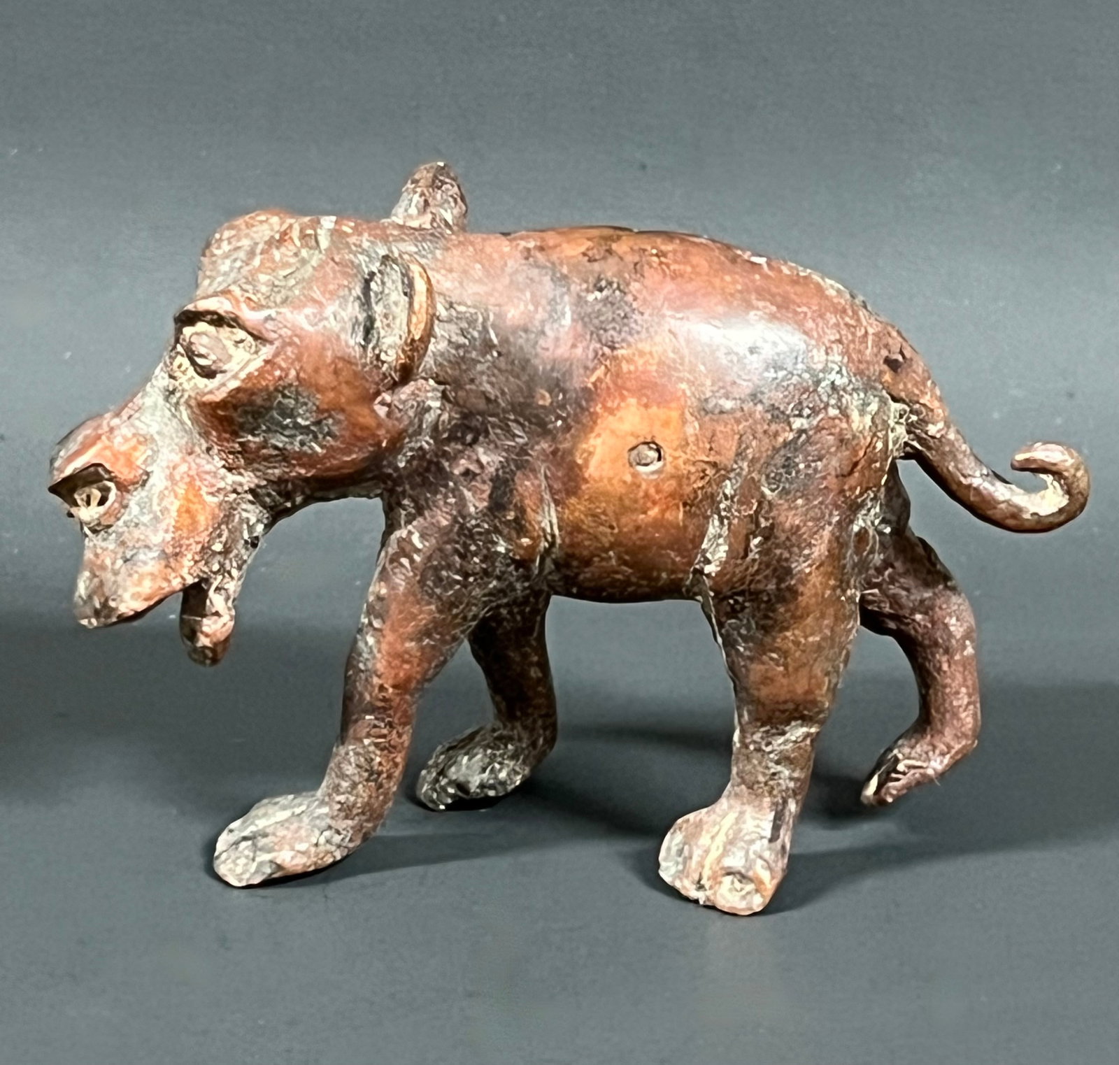 Bronze Hippopotamus Sculpture: African Tribal Art Bronze Hippopotamus Sculpture. The dimension is 3.25 inches high x 2 inches depth x 5 inches wide. Please be aware that some of the items are vintage, secondhand, old ages, antiques