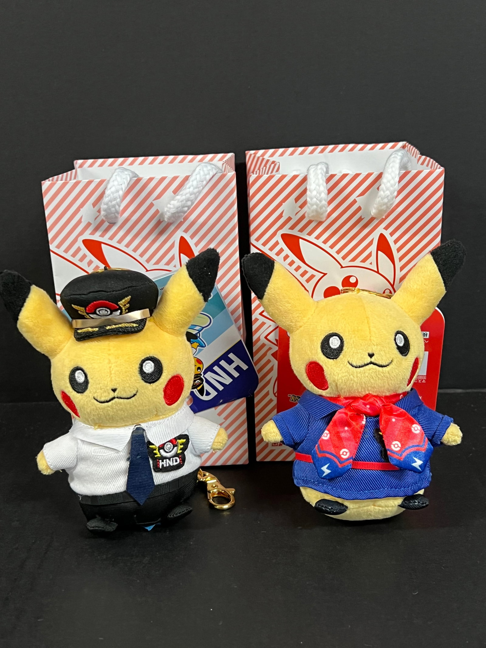 Pokemon Pikachu Tokyo Haneda Airport Set of 2 PILOT and FLIGHT ATTENDANT: Pokemon Pikachu Tokyo Haneda Airport Set of 2 Pilot and Flight Attendant. The dimension is 5 inches high x 4 inches wide. Please be aware that some of the items are vintage, secondhand, old ages, anti