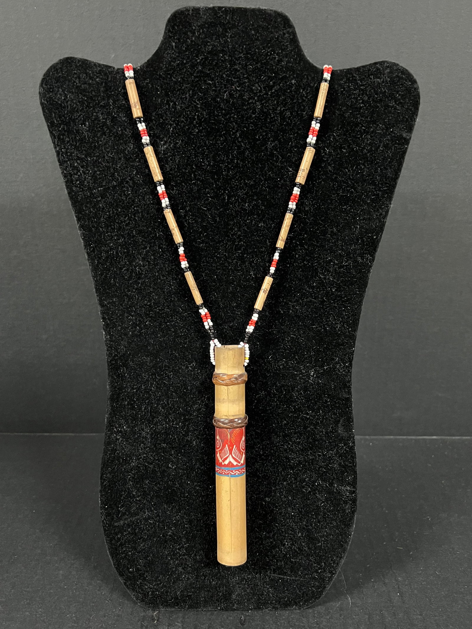 Philippine Tribal Art T'boli Ethnic Bamboo and Bells Necklace: Philippine Tribal Art T'boli Ethnic Bamboo and Bells Necklace. The dimension is 17 inches round. Please be aware that some of the items are vintage, secondhand, old ages, antiques and may have a defec