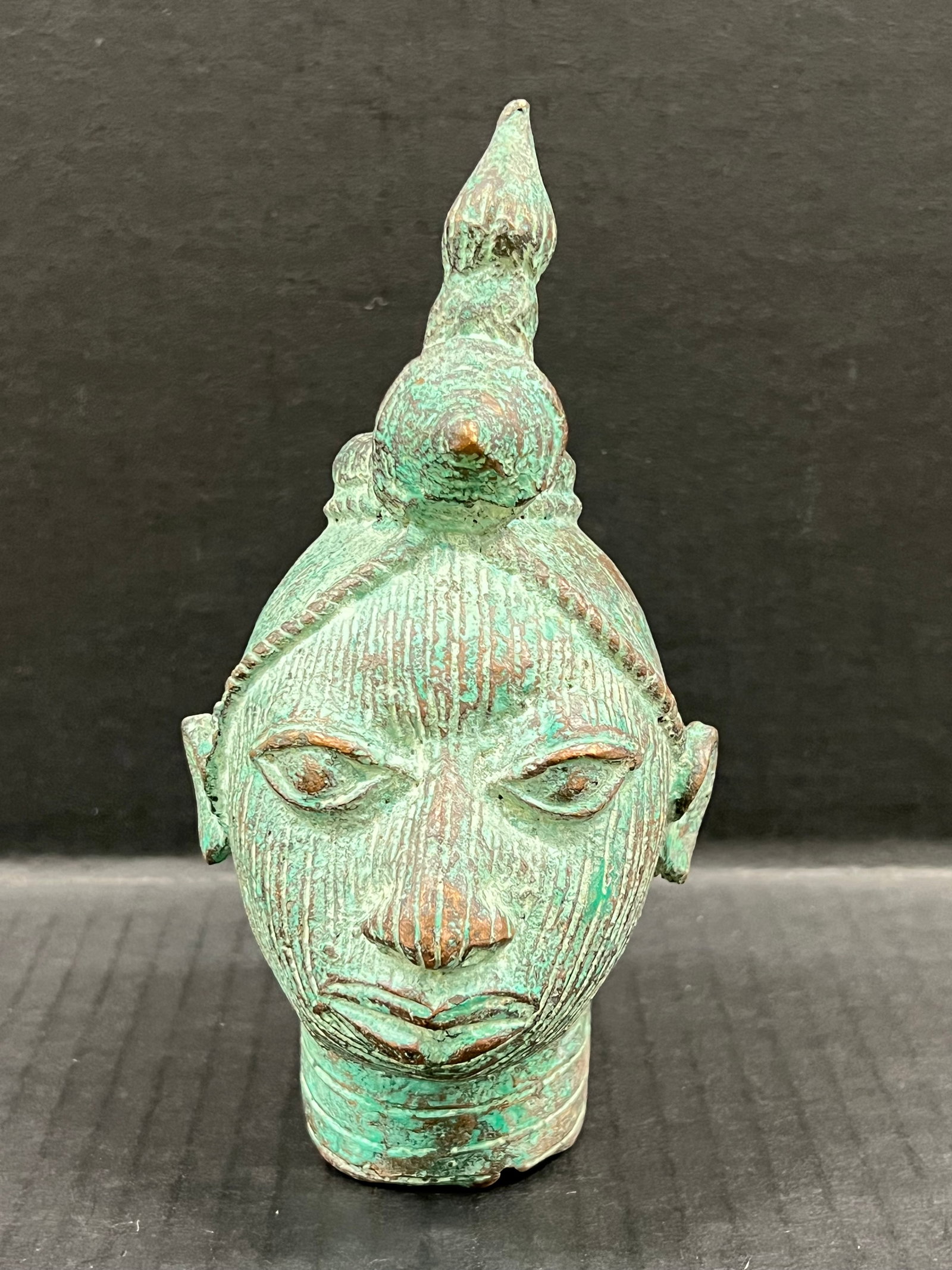 Benin Bronze Head Sculpture (1 of 4)